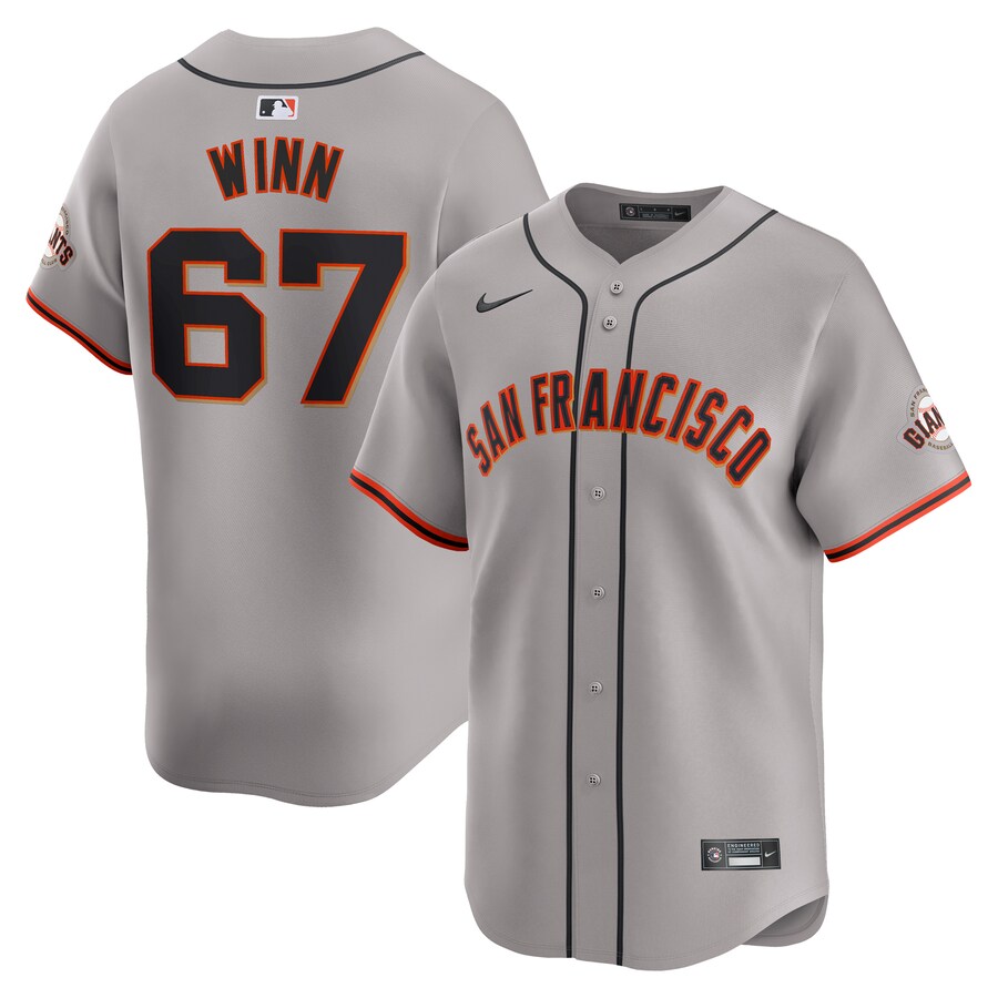 Men's San Francisco Giants Keaton Winn Nike Gray Away Limited Player Jersey - ujerseystore