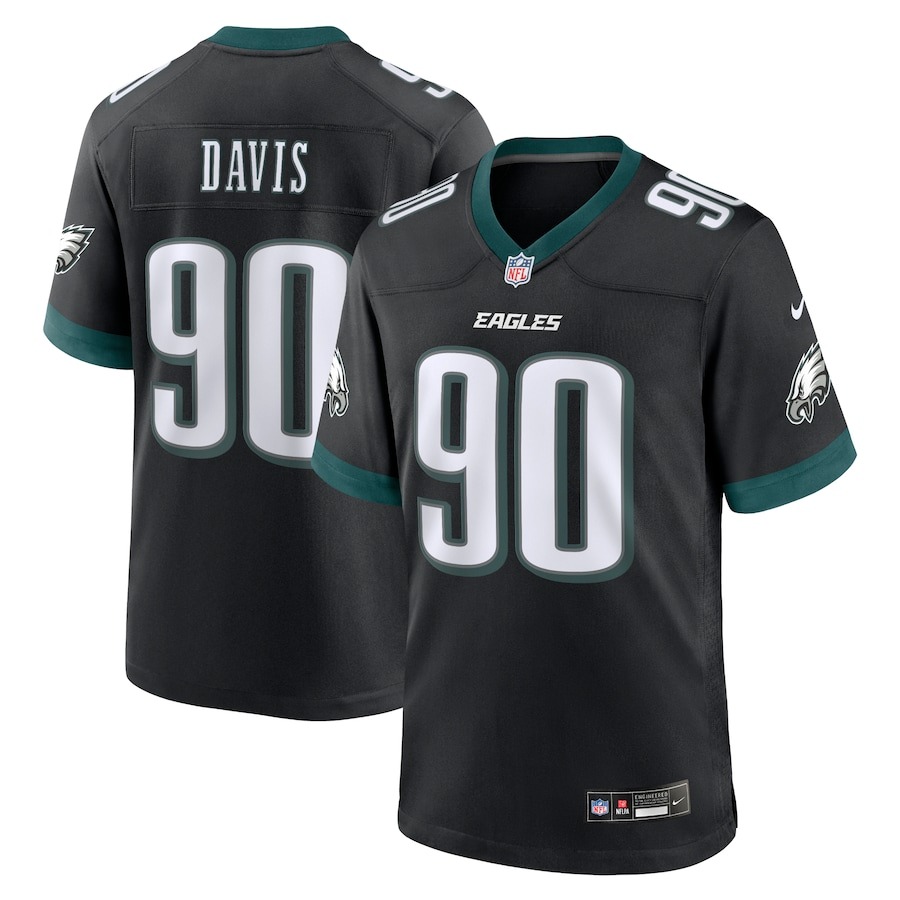 Men's Philadelphia Eagles Jordan Davis Nike Black Alternate Game Jersey - ujerseystore