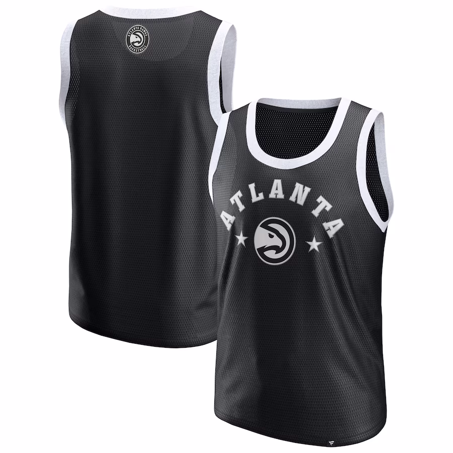 Men's Atlanta Hawks  Fanatics Black Mesh Tank Top - ujerseystore