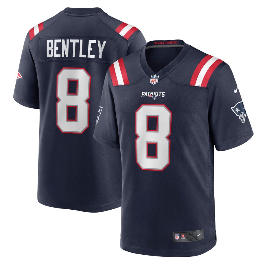 Men's New England Patriots Ja'Whaun Bentley Nike Navy Game Player Jersey - ujerseystore