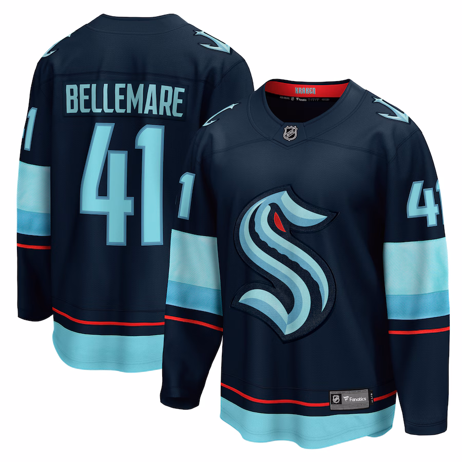 Men's Seattle Kraken Pierre-Edouard Bellemare Fanatics Deep Sea Blue Home Breakaway Player Jersey - ujerseystore