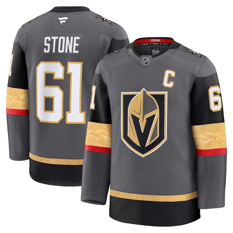 Men's Vegas Golden Knights Mark Stone Fanatics Gray Alternate Premium Jersey - ujerseystore