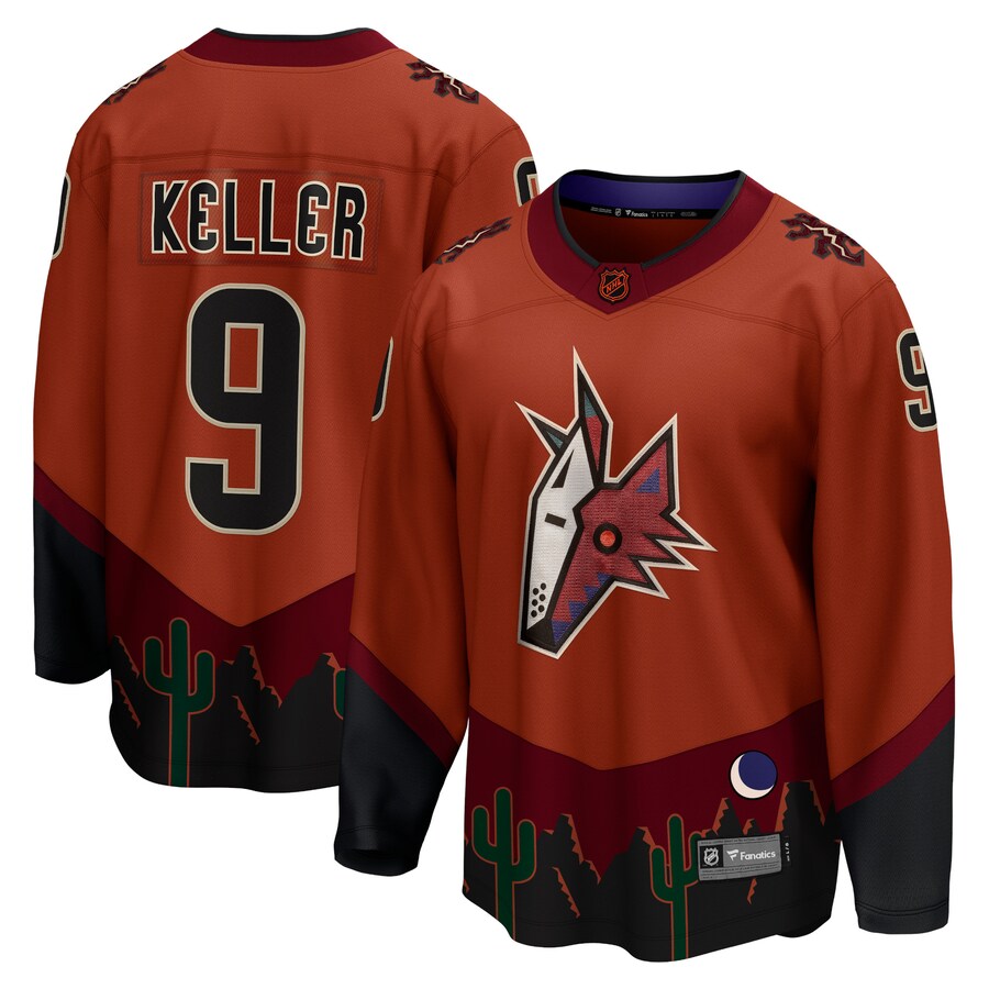 Men's Arizona Coyotes Clayton Keller Fanatics Branded Burnt Orange Special Edition 2.0 Breakaway Player Jersey - ujerseystore