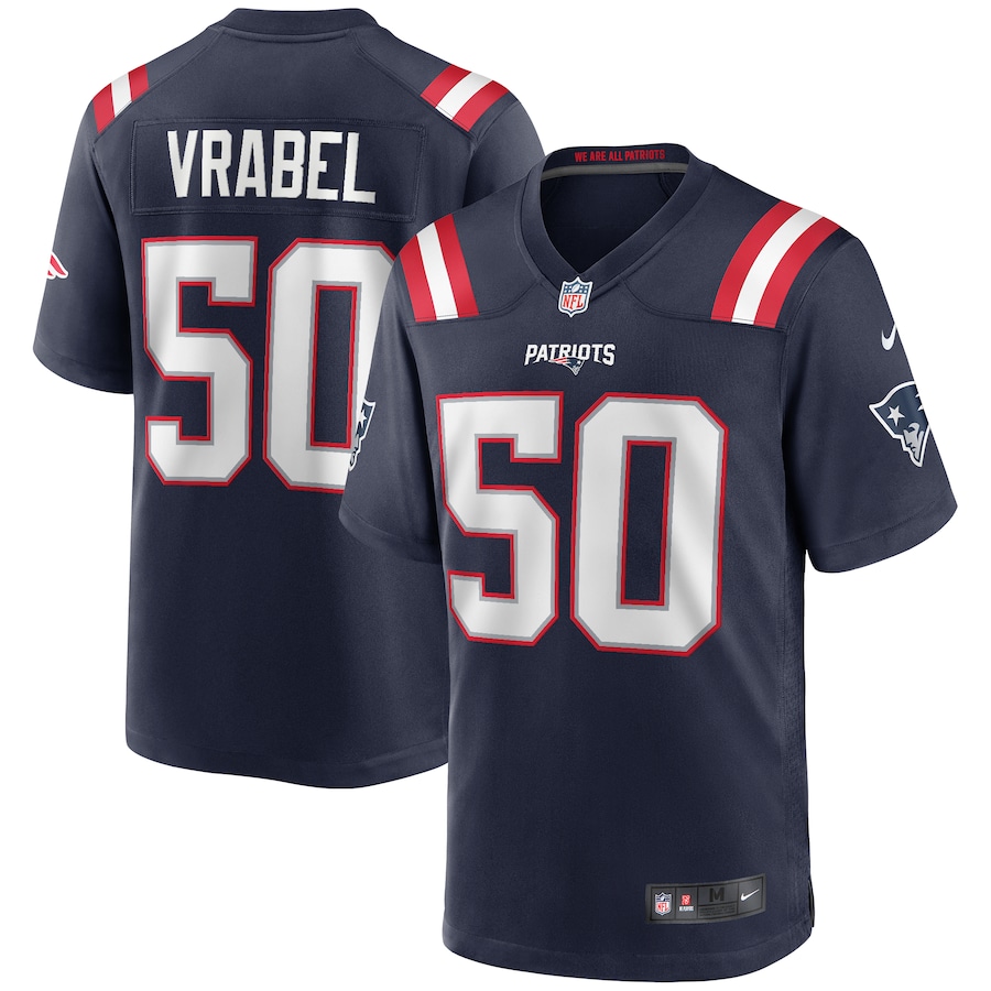 Men's New England Patriots Mike Vrabel Nike Navy Game Retired Player Jersey - ujerseystore