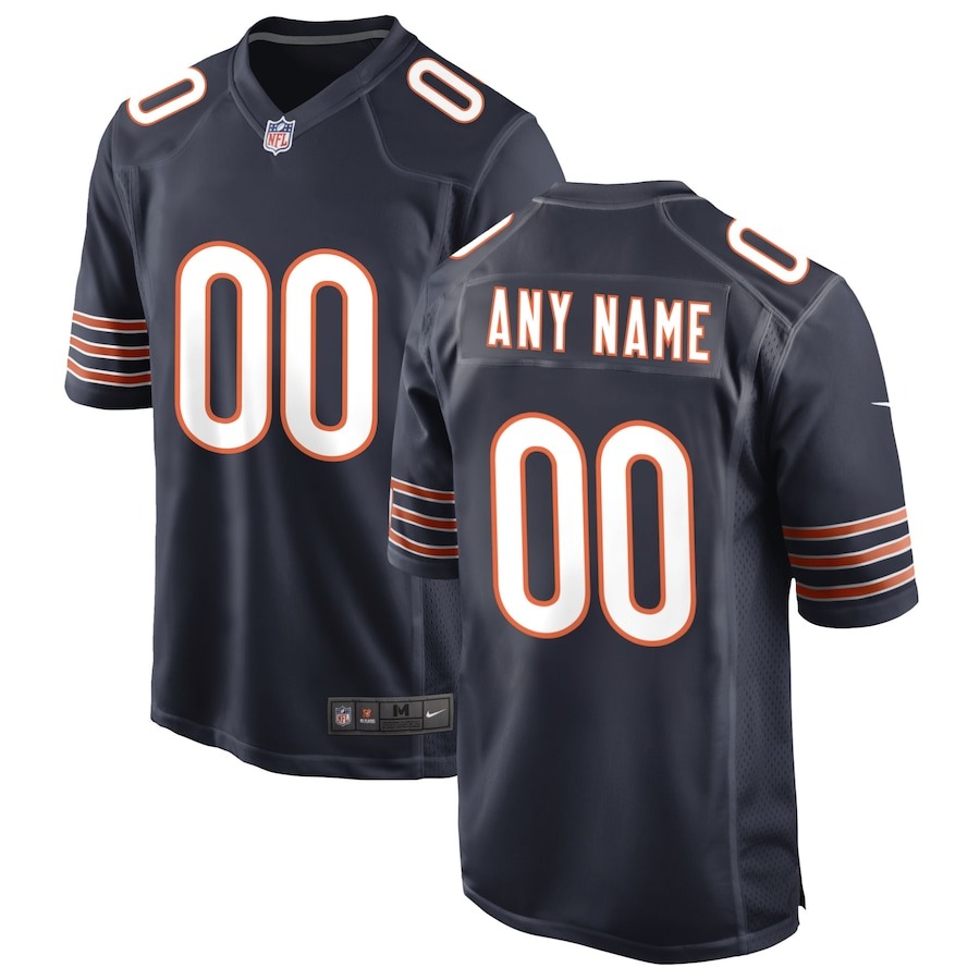 Men's Chicago Bears Nike Navy Custom Game Jersey - ujerseystore