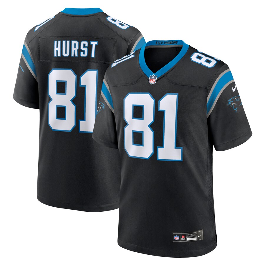 Men's Carolina Panthers Hayden Hurst Nike Black Team Game Jersey - ujerseystore