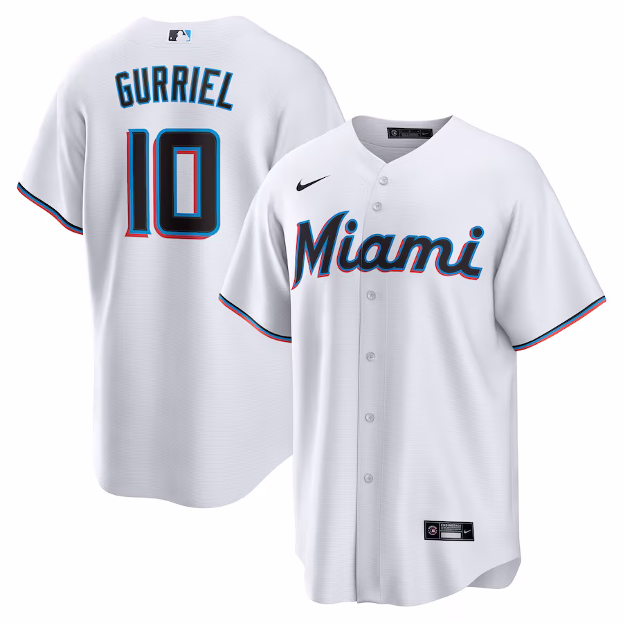 Men's Miami Marlins Yuli Gurriel Nike White Replica Player Jersey - ujerseystore