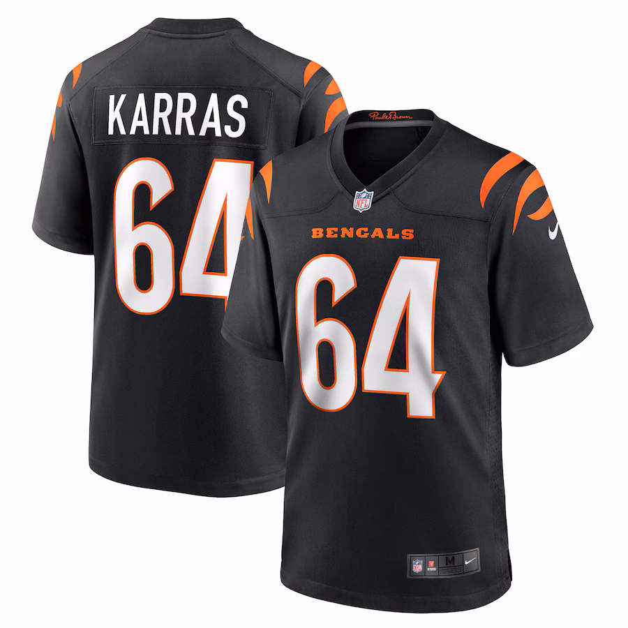 Men's Cincinnati Bengals Ted Karras Nike Black Game Player Jersey - ujerseystore