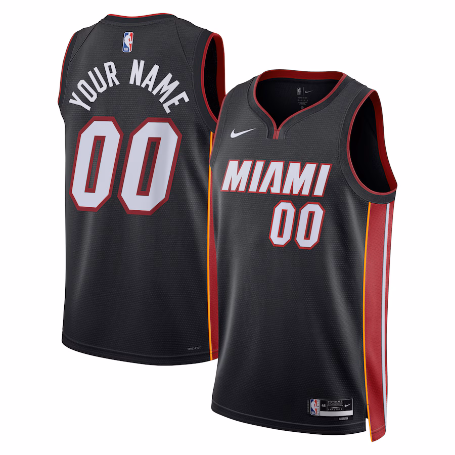 Unisex Miami Heat Nike Black Swingman Custom Jersey - Icon Edition - ujerseystore
