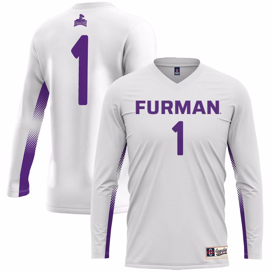 #1 Furman Paladins GameDay Greats Youth Lightweight Women's Volleyball Jersey - White - ujerseystore