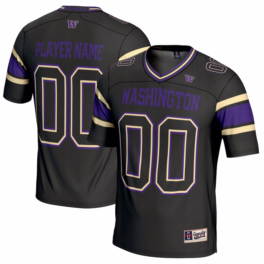 Washington Huskies GameDay Greats Youth NIL Pick-A-Player Football Jersey - Black - ujerseystore