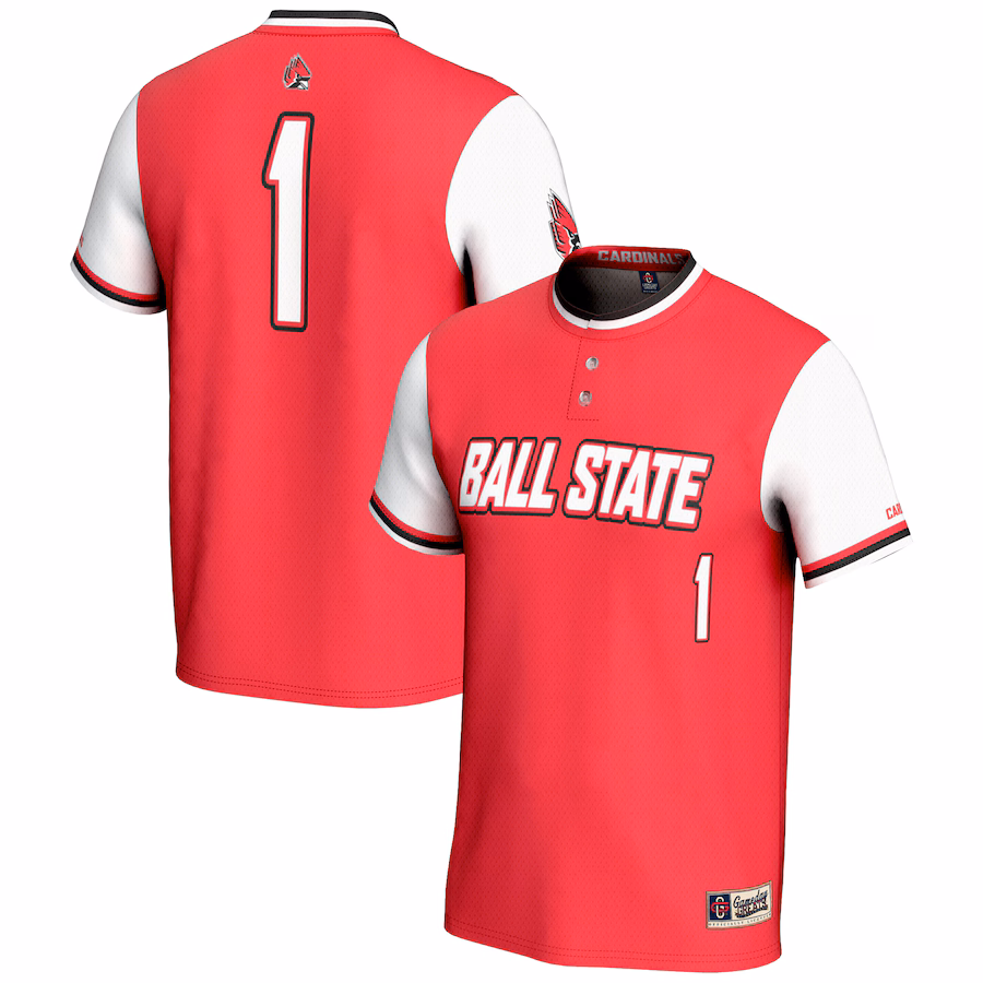 Unisex GameDay Greats #1 Cardinal Ball State Cardinals Lightweight Softball Jersey - ujerseystore