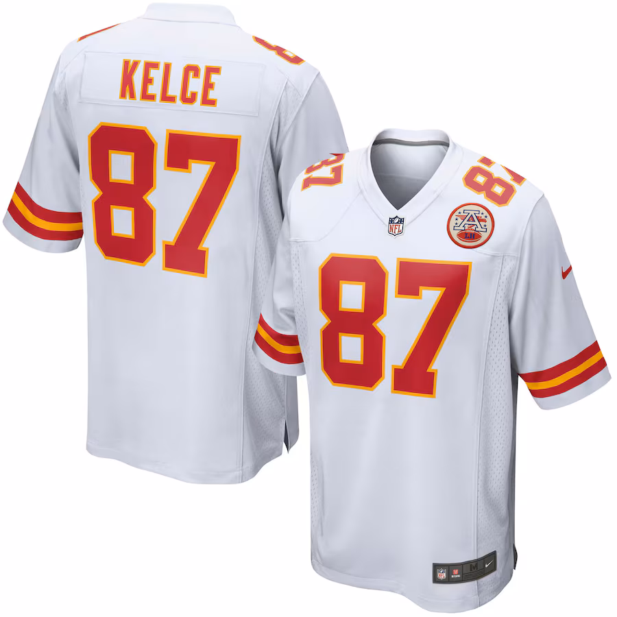 Youth Kansas City Chiefs Travis Kelce Nike White Game Jersey - ujerseystore