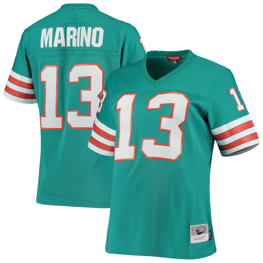Women's Miami Dolphins Dan Marino Mitchell & Ness Aqua 1984 Legacy Replica Jersey - ujerseystore