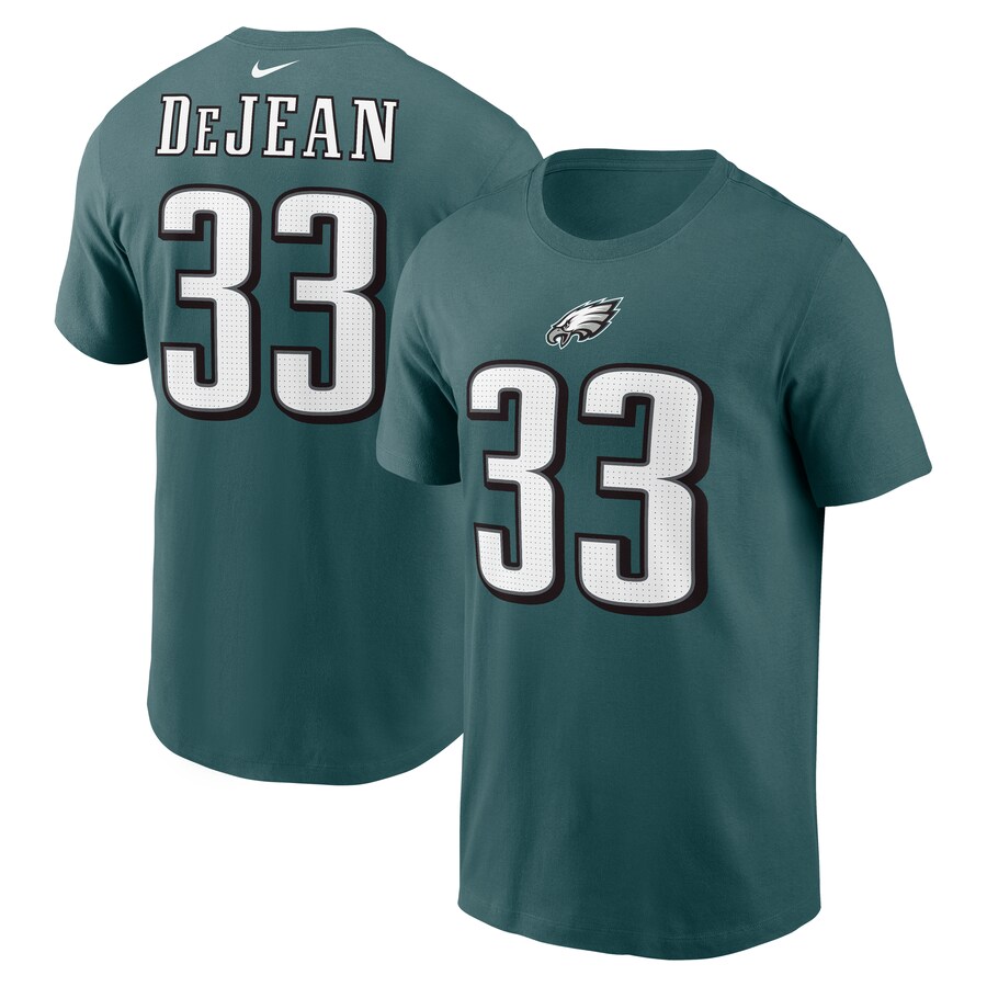 Men's Philadelphia Eagles Cooper DeJean Nike Midnight Green Player Name & Number T-Shirt - ujerseystore