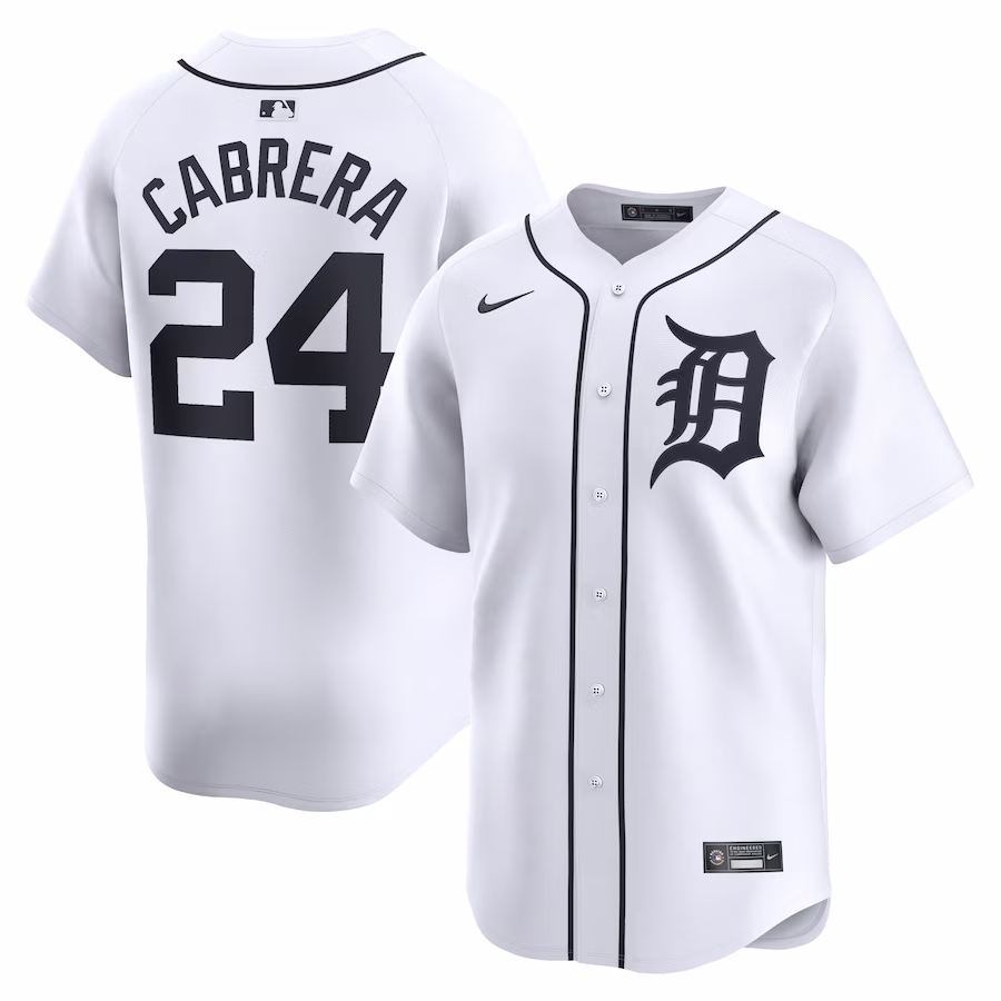 Men's Detroit Tigers Miguel Cabrera Nike White Home Limited Player Jersey - ujerseystore