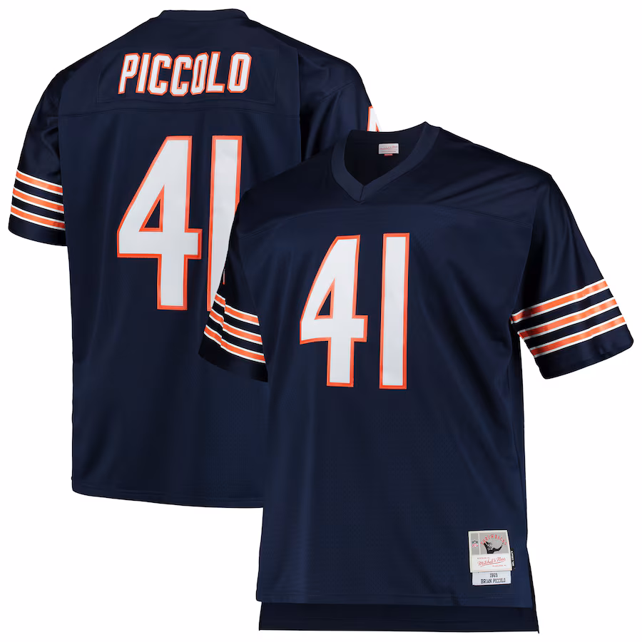 Men's Chicago Bears Brian Piccolo Mitchell & Ness Navy Big & Tall 1969 Retired Player Replica Jersey - ujerseystore