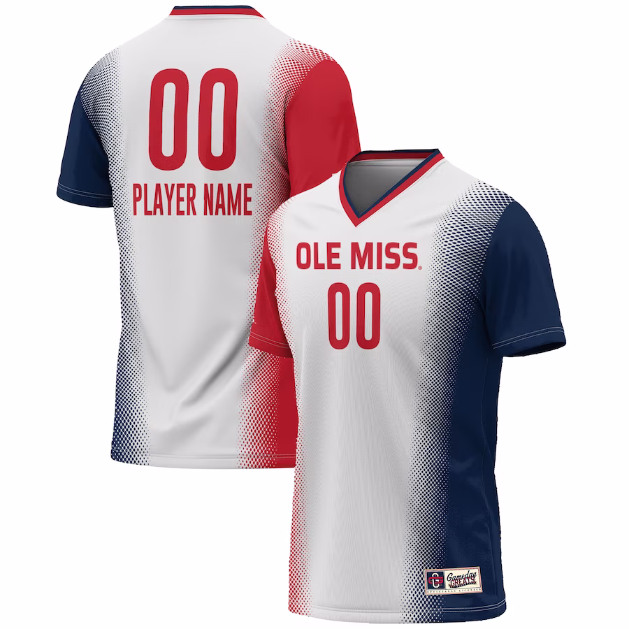 Ole Miss Rebels GameDay Greats Unisex NIL Pick-A-Player Lightweight Women's Soccer Jersey - White - ujerseystore