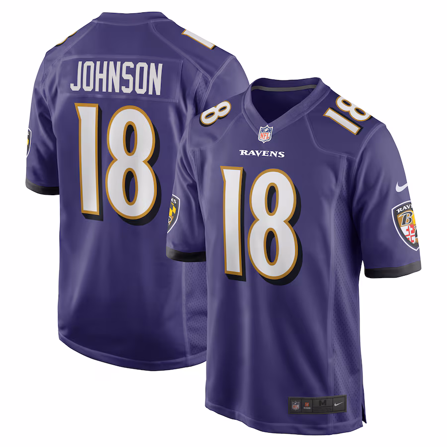 Men's Baltimore Ravens Diontae Johnson Nike Purple Player Game Jersey - ujerseystore