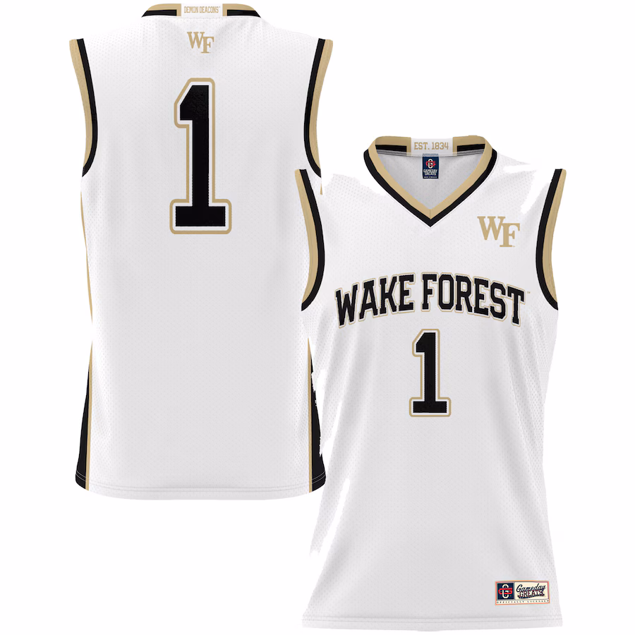 #1 Wake Forest Demon Deacons GameDay Greats Unisex Lightweight Basketball Jersey - White - ujerseystore
