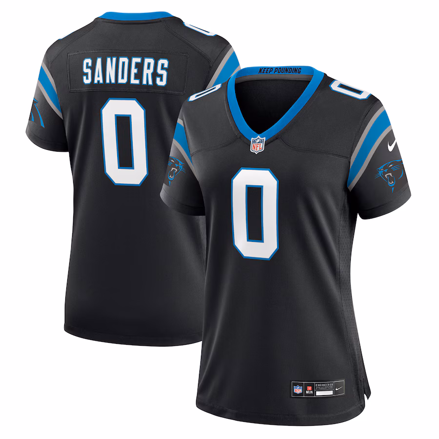 Women's Carolina Panthers Ja'Tavion Sanders Nike Black Game Jersey - ujerseystore