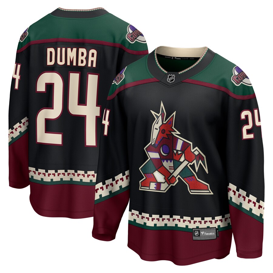Men's Arizona Coyotes Matt Dumba Fanatics Branded Black Home Breakaway Jersey - ujerseystore