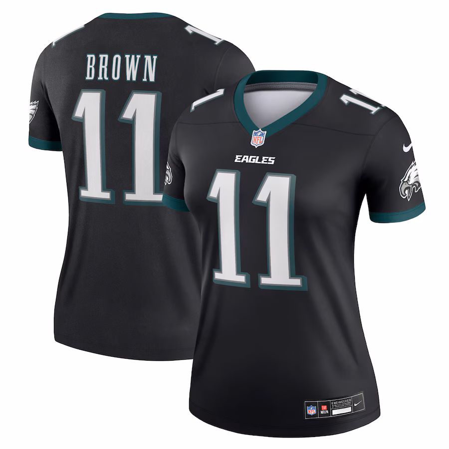 Women's Philadelphia Eagles A.J. Brown Nike Black Alternate Legend Player Performance Top - ujerseystore