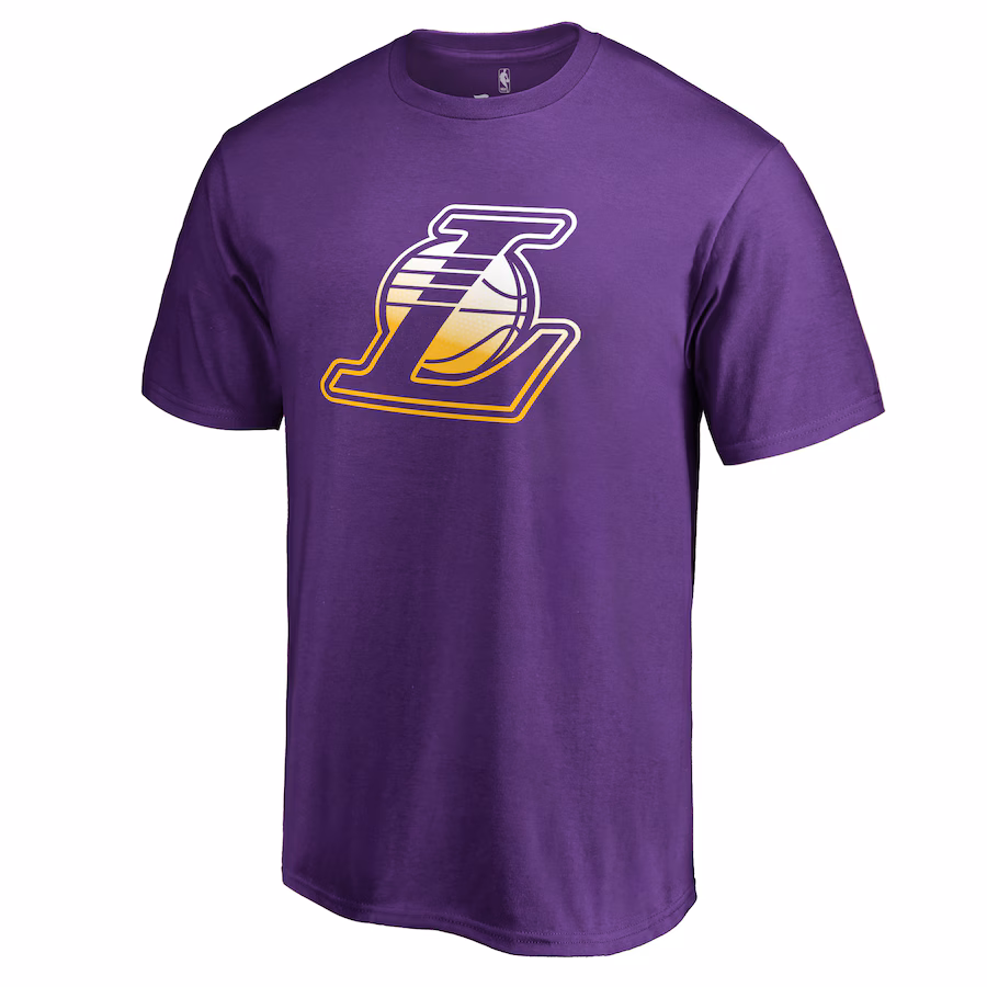Men's Los Angeles Lakers Purple Gradient Logo T-Shirt - ujerseystore