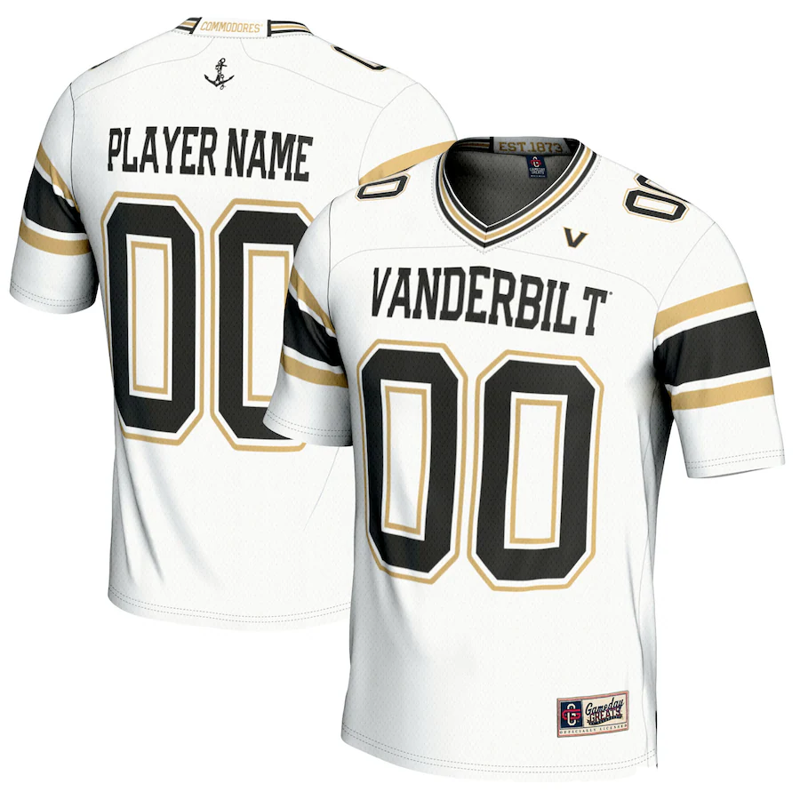 Vanderbilt Commodores GameDay Greats NIL Pick-A-Player Football Jersey - White - ujerseystore