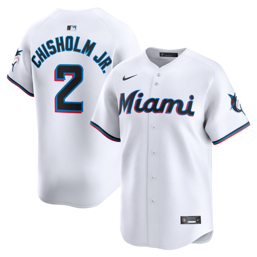 Youth Miami Marlins Jazz Chisholm Jr. Nike White Home Limited Player Jersey - ujerseystore