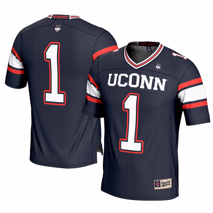 Men's GameDay Greats #1 Navy UConn Huskies Football Jersey - ujerseystore
