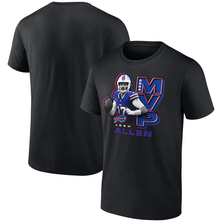 Men's Buffalo Bills Josh Allen Black 2024 NFL MVP T-Shirt - ujerseystore
