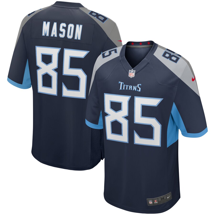 Men's Tennessee Titans Derrick Mason Nike Navy Game Retired Player Jersey - ujerseystore