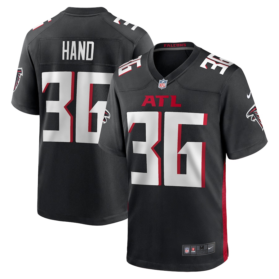 Men's Atlanta Falcons Harrison Hand Nike Black Team Game Jersey - ujerseystore