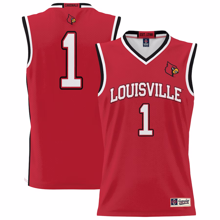 #1 Louisville Cardinals GameDay Greats Unisex Lightweight Basketball Jersey - Red - ujerseystore