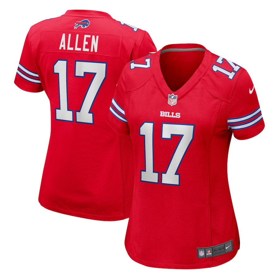 Women's Buffalo Bills Josh Allen Nike Red Player Jersey - ujerseystore