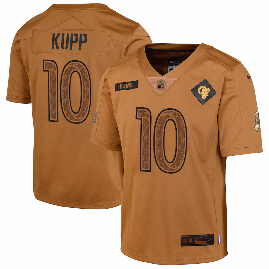 Youth Los Angeles Rams Cooper Kupp Nike Brown 2023 Salute To Service Limited Jersey - ujerseystore