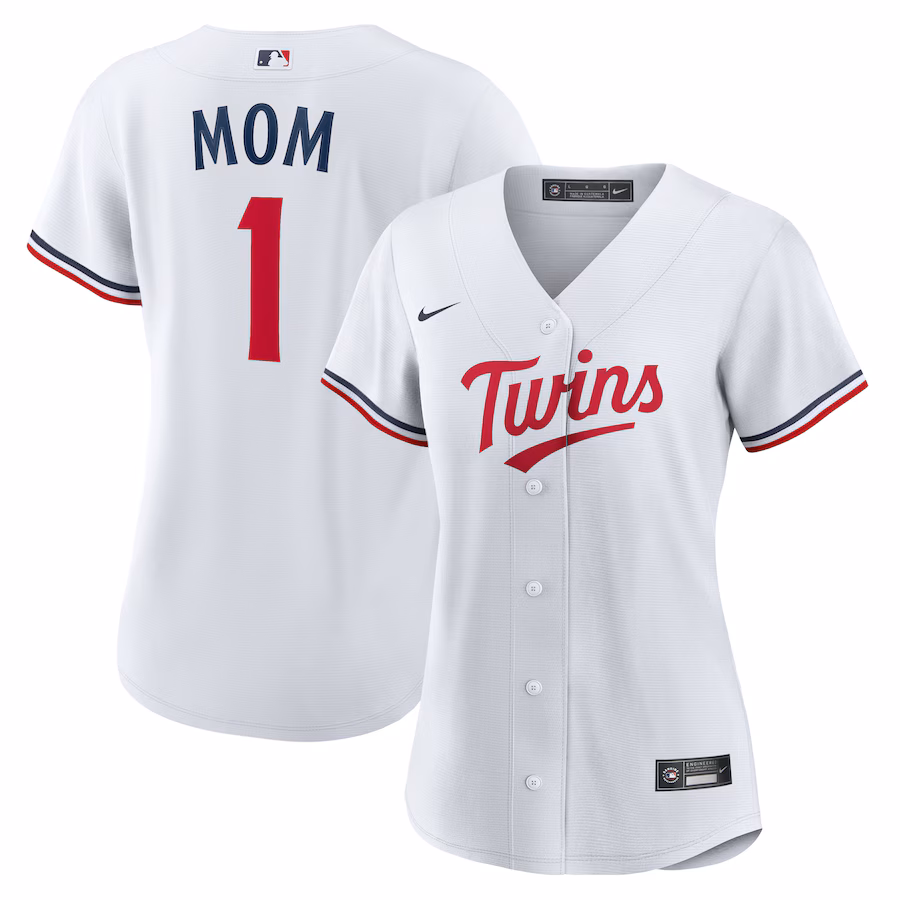 Women's Minnesota Twins Nike White #1 Mom Home Replica Jersey - ujerseystore