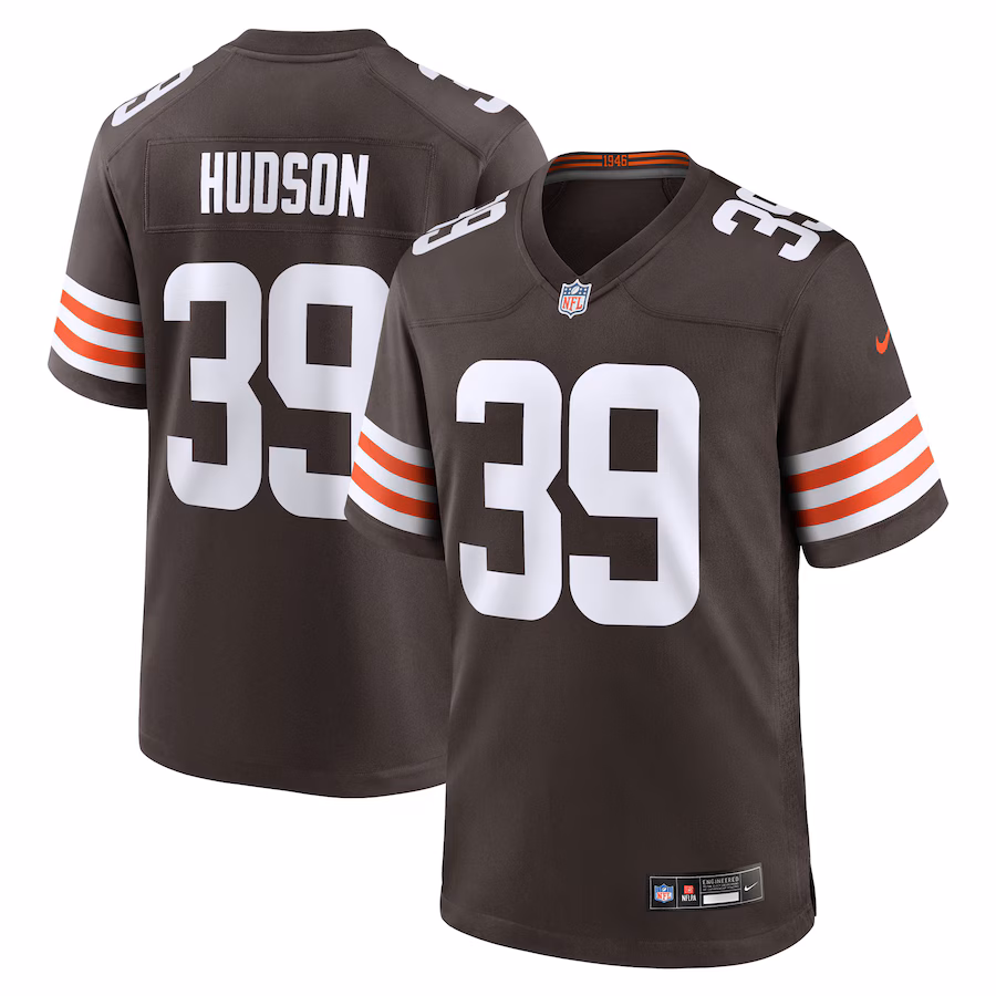 Men's Cleveland Browns Khaleke Hudson Nike Brown Team Game Jersey - ujerseystore