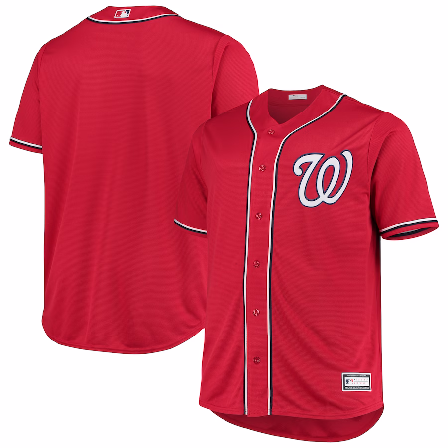 Men's Washington Nationals Red Big & Tall Alternate Replica Team Jersey - ujerseystore