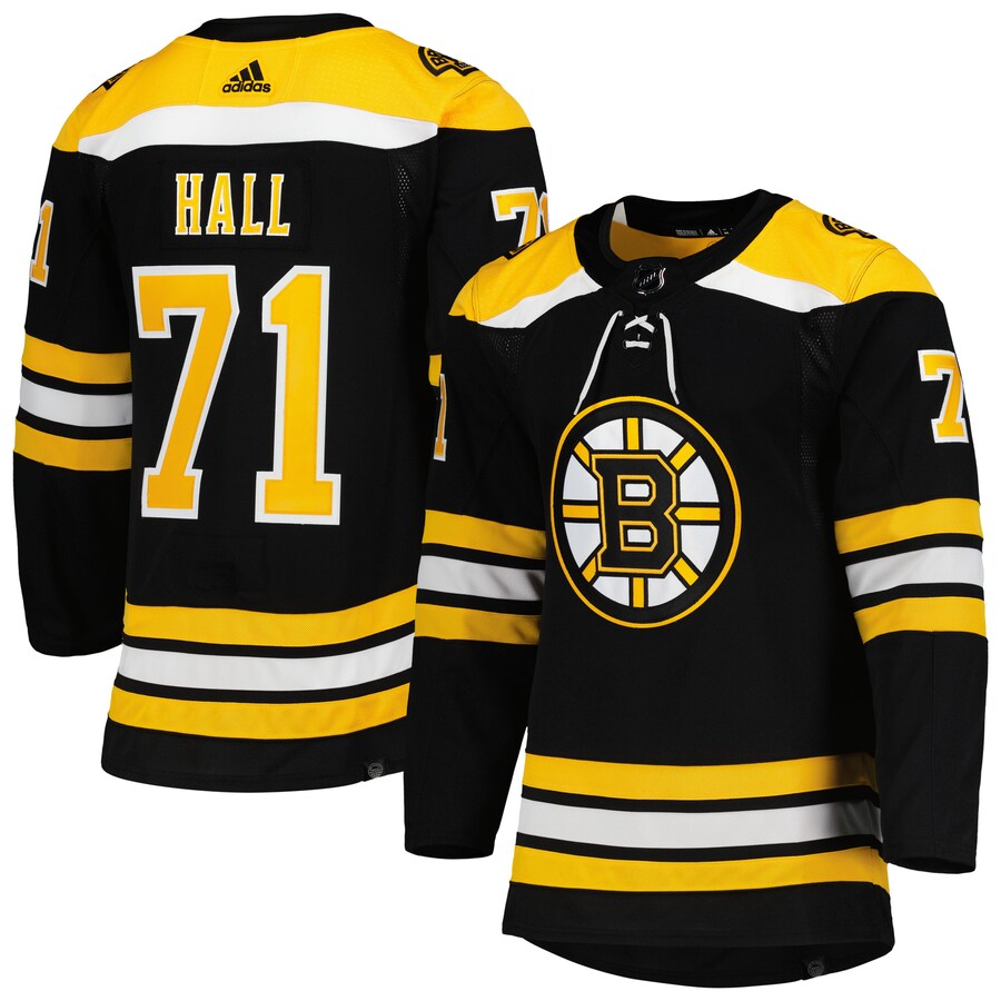 Men's Boston Bruins Taylor Hall adidas Black Home Primegreen Authentic Pro Player Jersey - ujerseystore