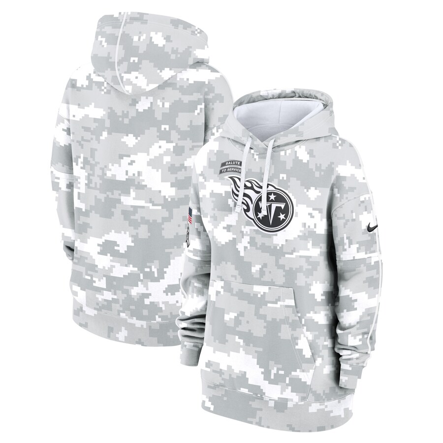 Women's Tennessee Titans Nike Arctic Camo 2024 Salute To Service Club Fleece Pullover Hoodie - ujerseystore