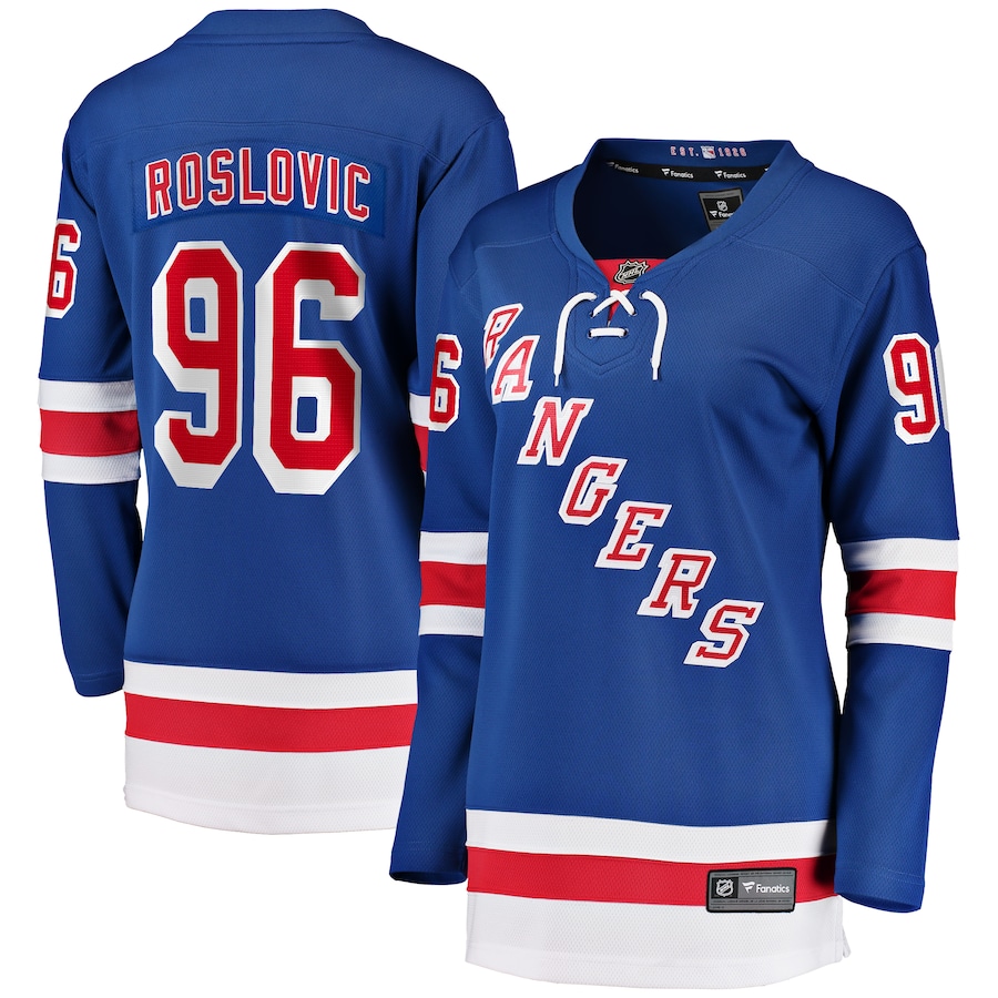 Women's New York Rangers Jack Roslovic Fanatics Blue Home Breakaway Player Jersey - ujerseystore