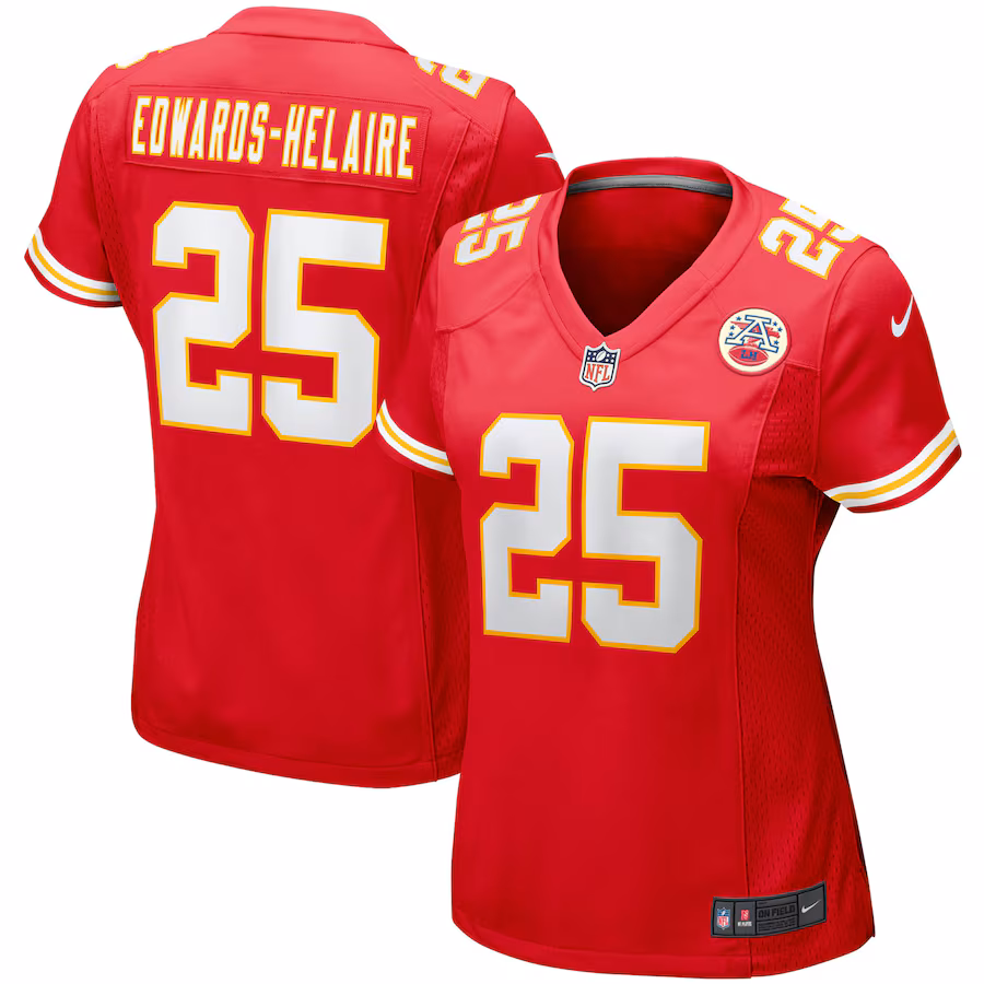 Women's Kansas City Chiefs Clyde Edwards-Helaire Nike Red Player Jersey - ujerseystore