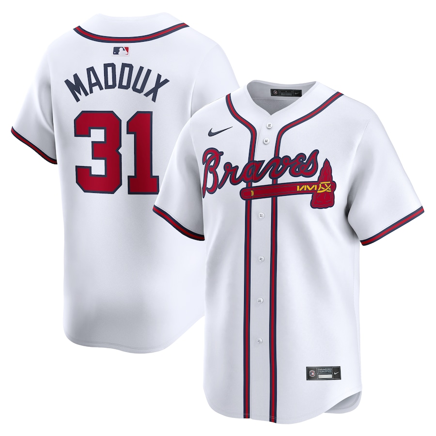 Men's Atlanta Braves Greg Maddux Nike White Home Limited Player Jersey - ujerseystore