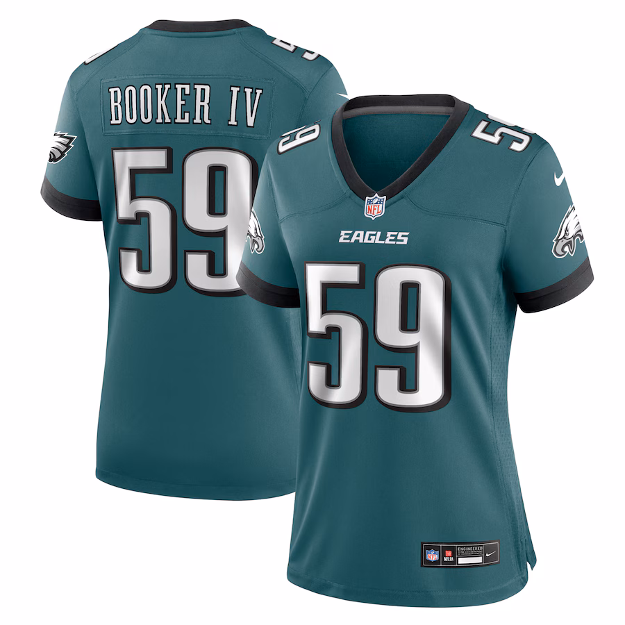 Women's Philadelphia Eagles Thomas Booker IV Nike Midnight Green Team Game Jersey - ujerseystore