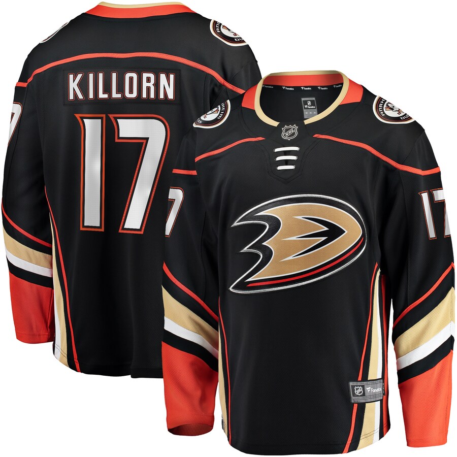 Men's Anaheim Ducks Alex Killorn Fanatics Branded Black Home Breakaway Jersey - ujerseystore