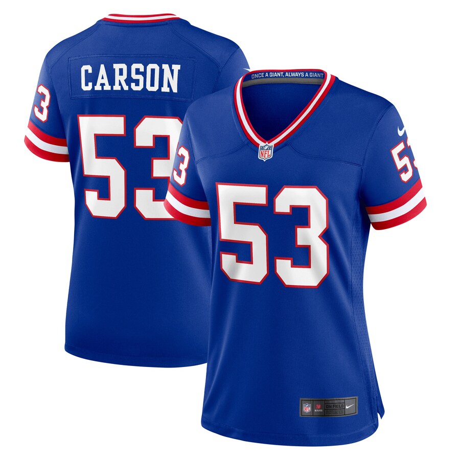 Women's New York Giants Harry Carson Nike Royal Classic Retired Player Game Jersey - ujerseystore