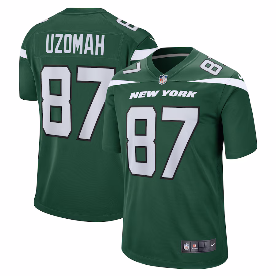 Men's New York Jets C.J. Uzomah Nike Gotham Green Player Game Jersey - ujerseystore