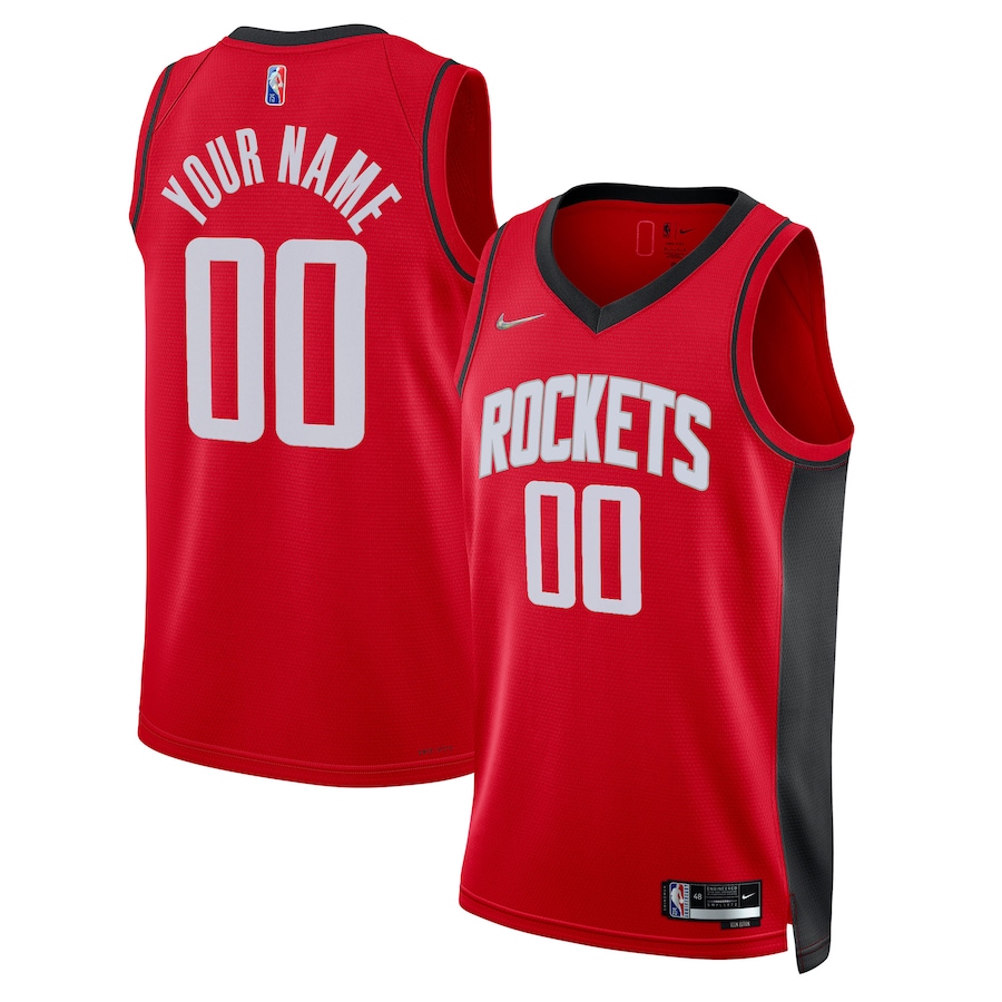 Men's Houston Rockets Nike Red 2021/22 Diamond Swingman Custom Jersey - Icon Edition - ujerseystore